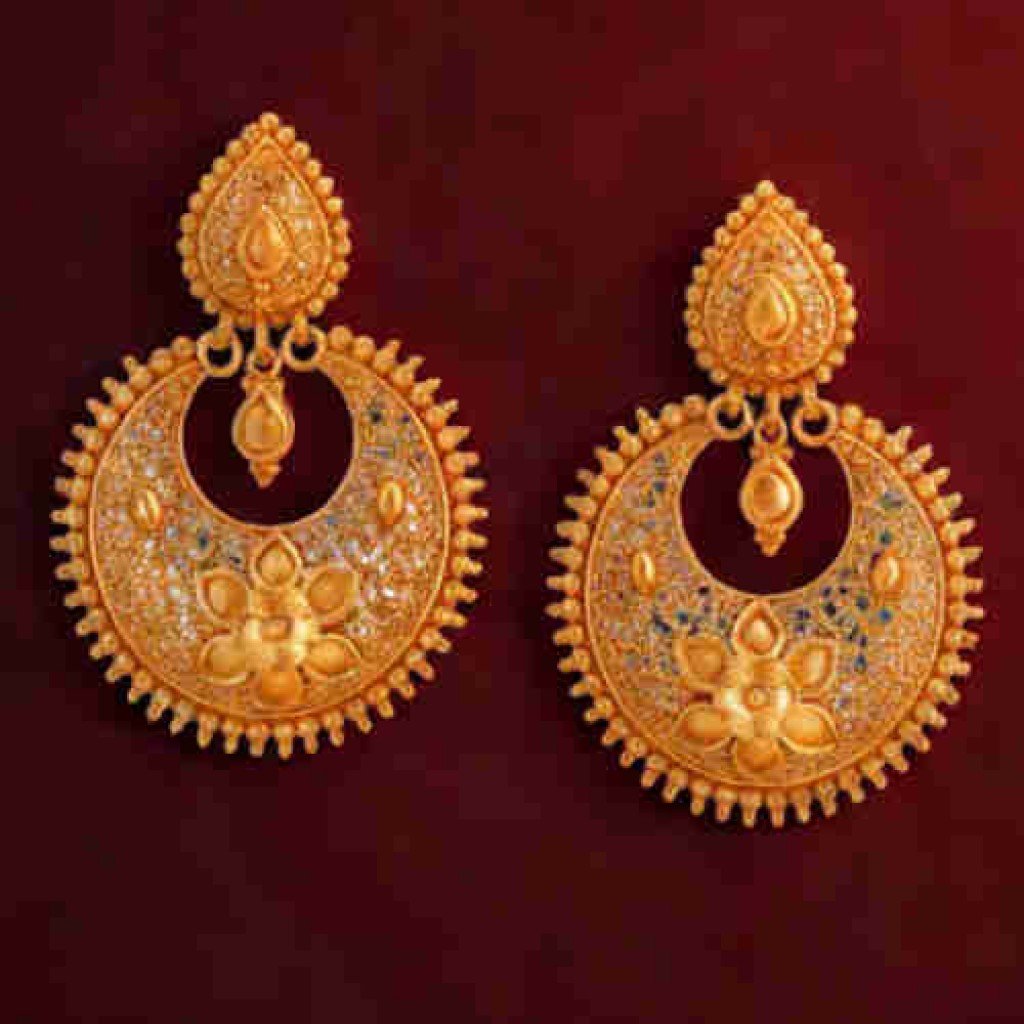 22Kt Gold Earrings With HUID Number