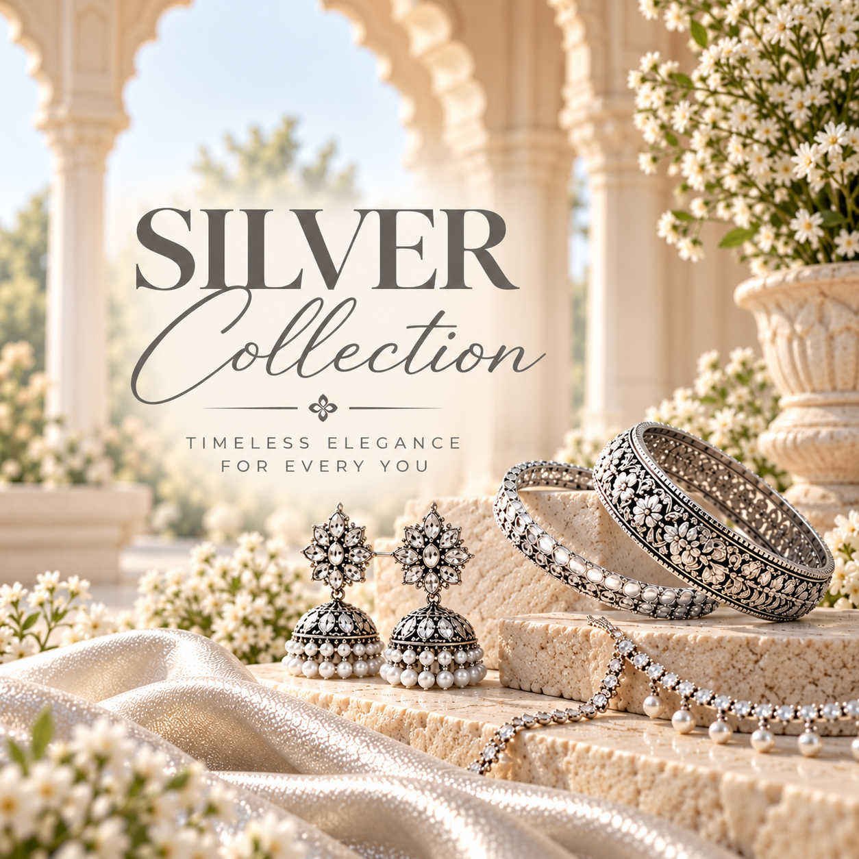 Diwaa Silver Jewellery Collection – Stylish Silver Earrings, Necklaces and Contemporary Designs