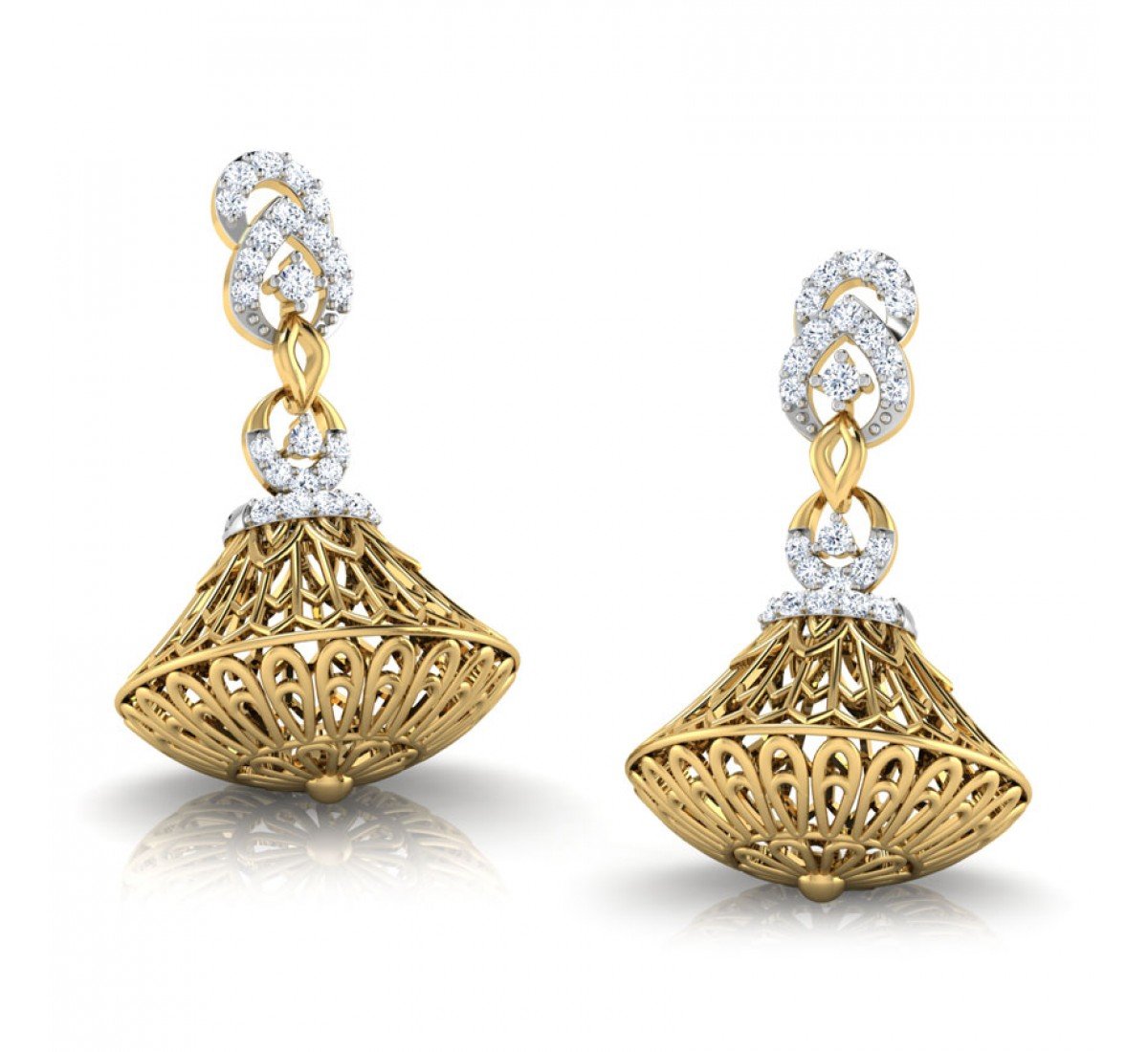 Moonlit Flare Diamond Jhumkas