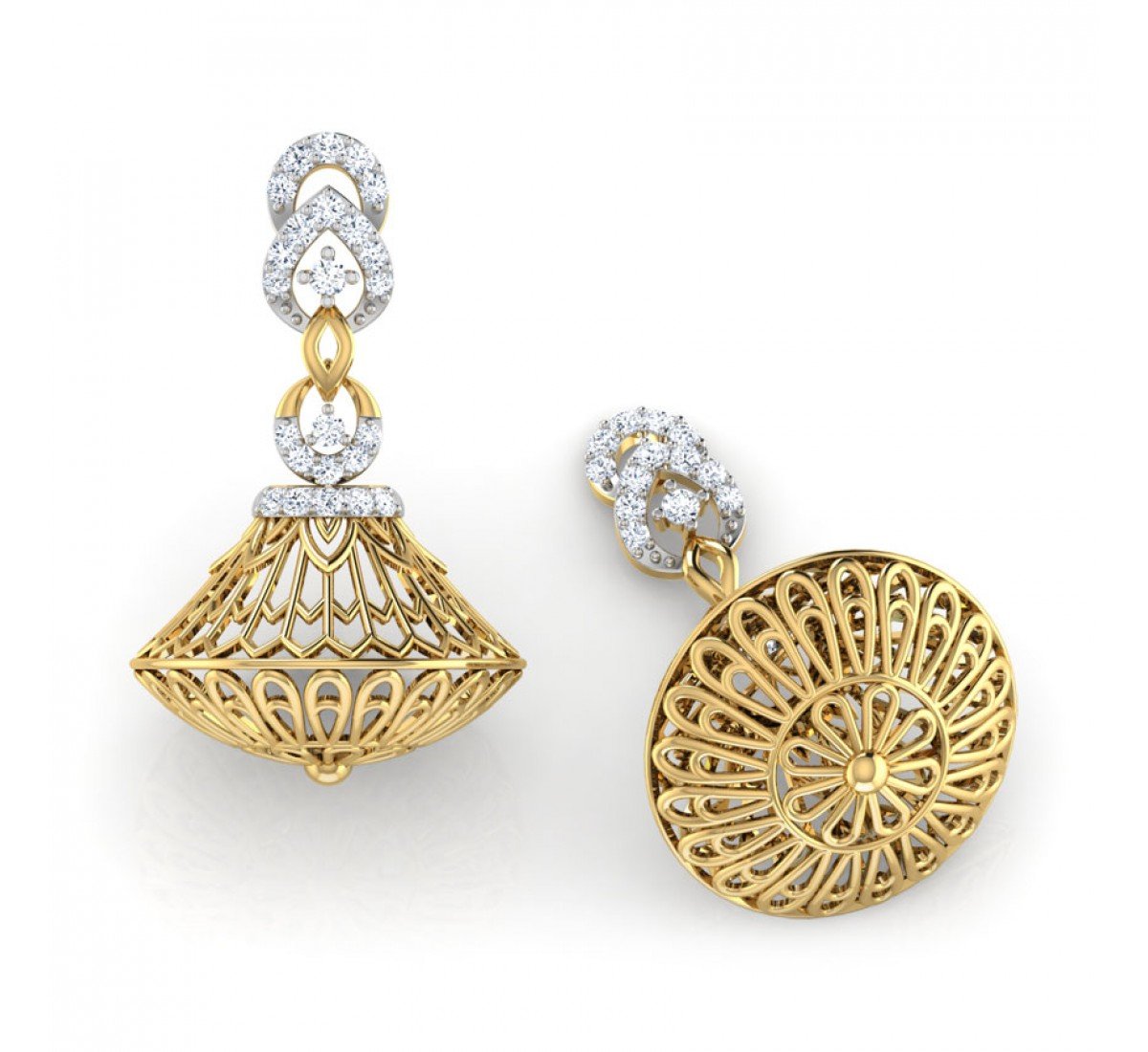 Moonlit Flare Diamond Jhumkas