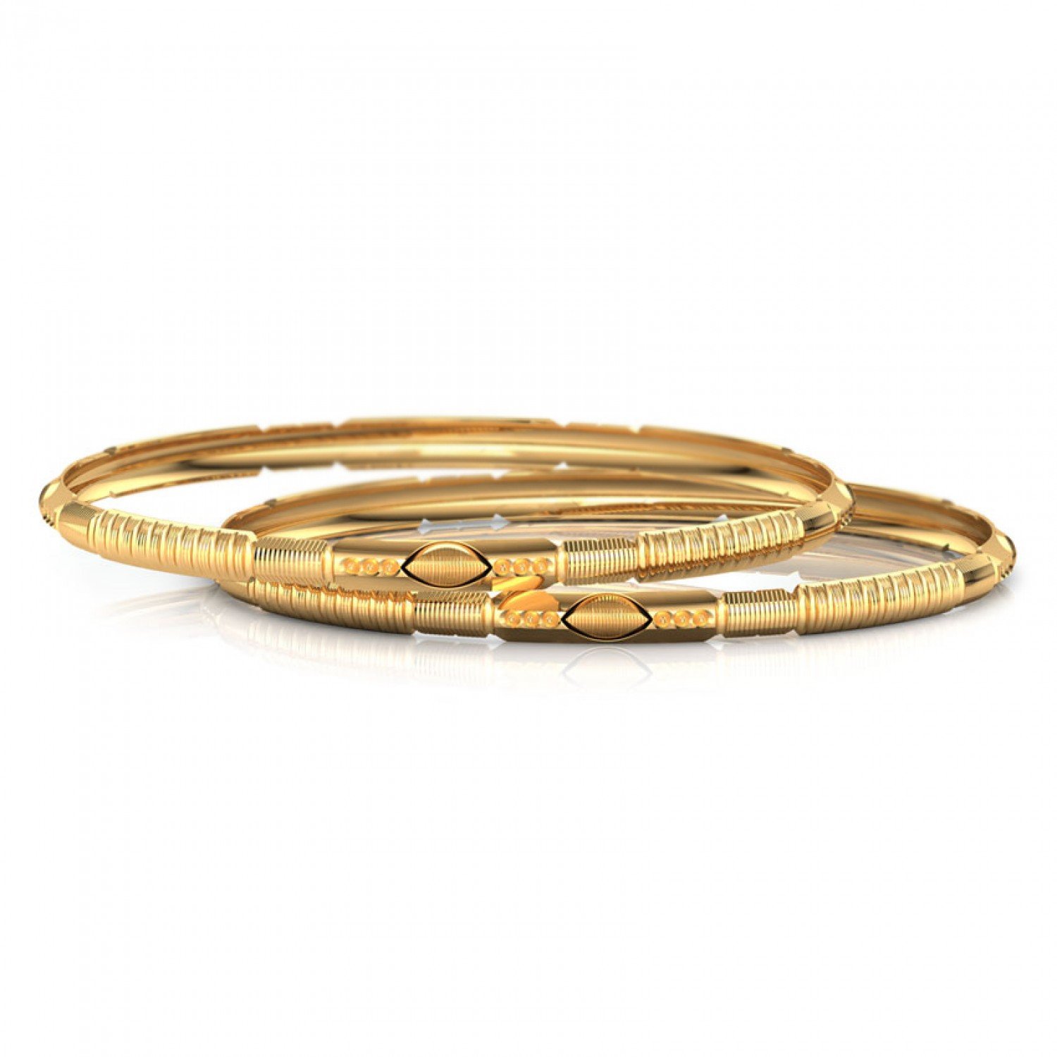 Fractal Bespoke Gold Bangles