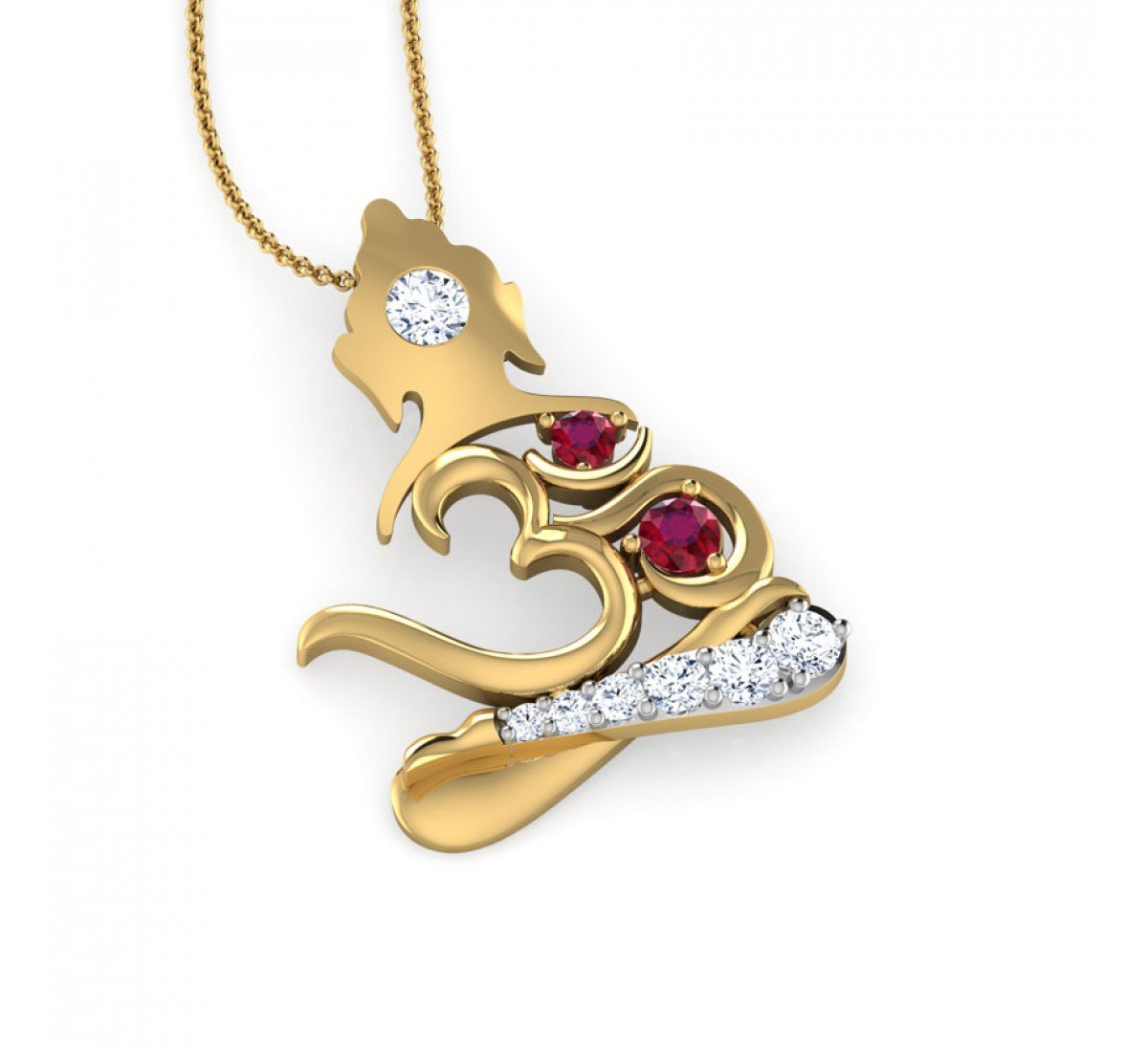 Divine Om Buddha Diamond Pendant