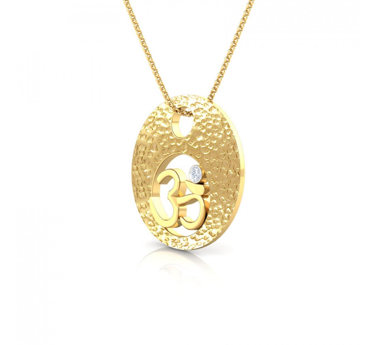 Beaver Om Moon Diamond Pendant