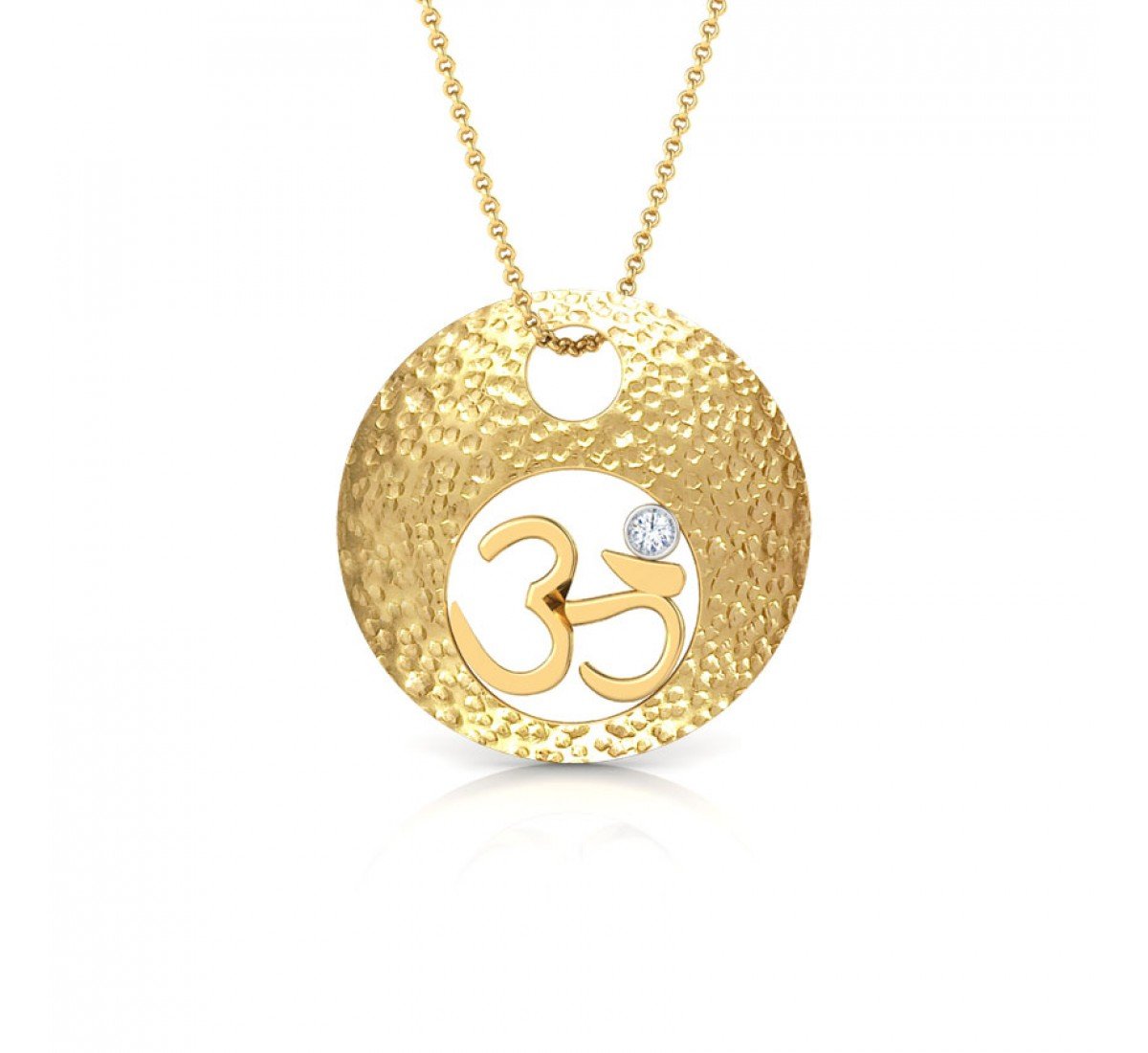 Beaver Om Moon Diamond Pendant