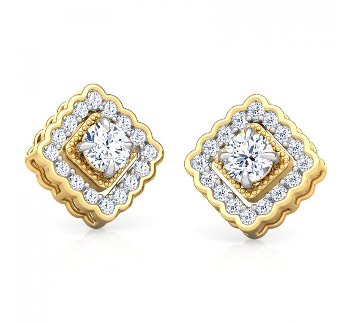 Flick Solitaire Diamond Earrings