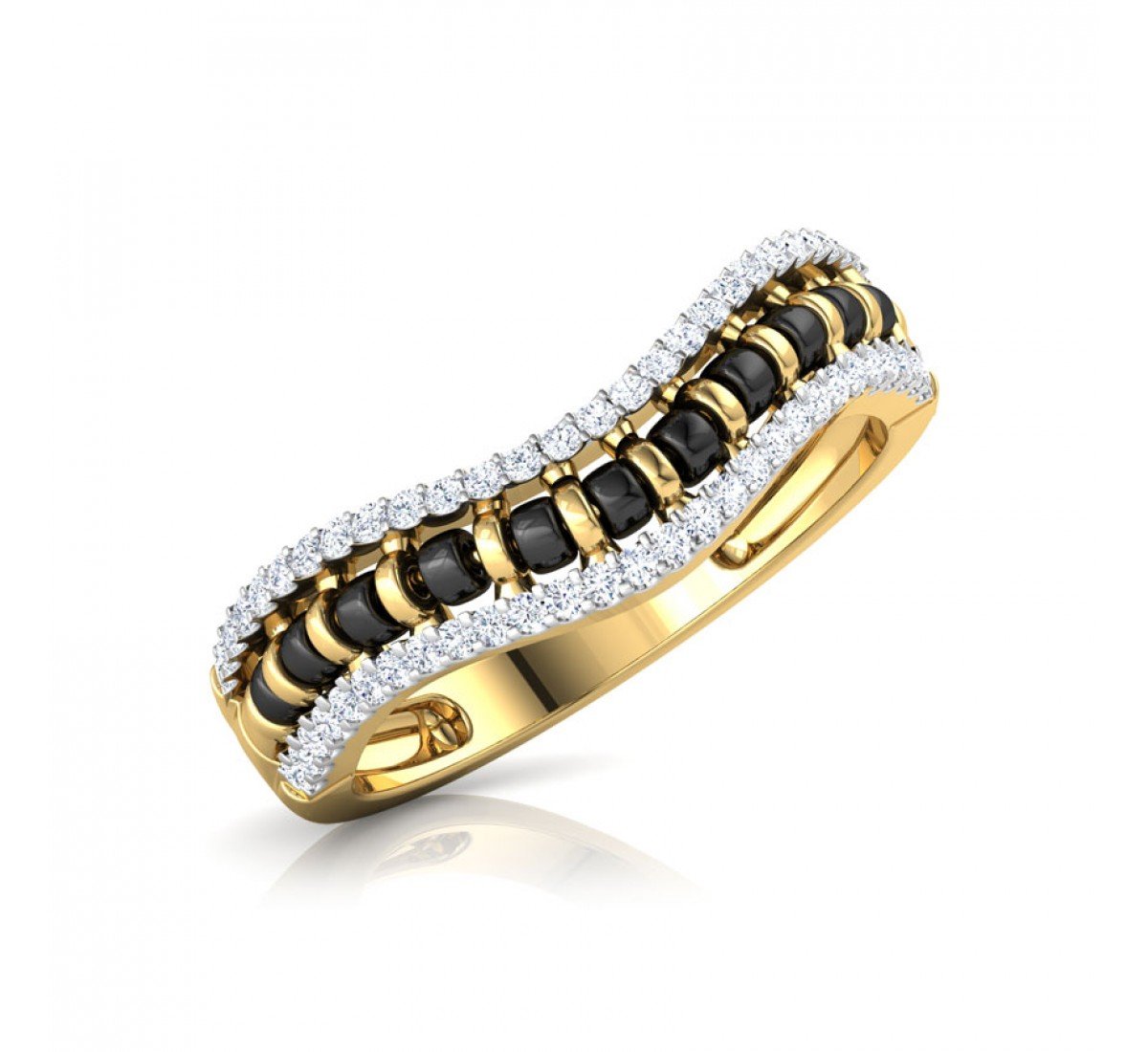 Lustrous Mangalsutra Diamond Ring