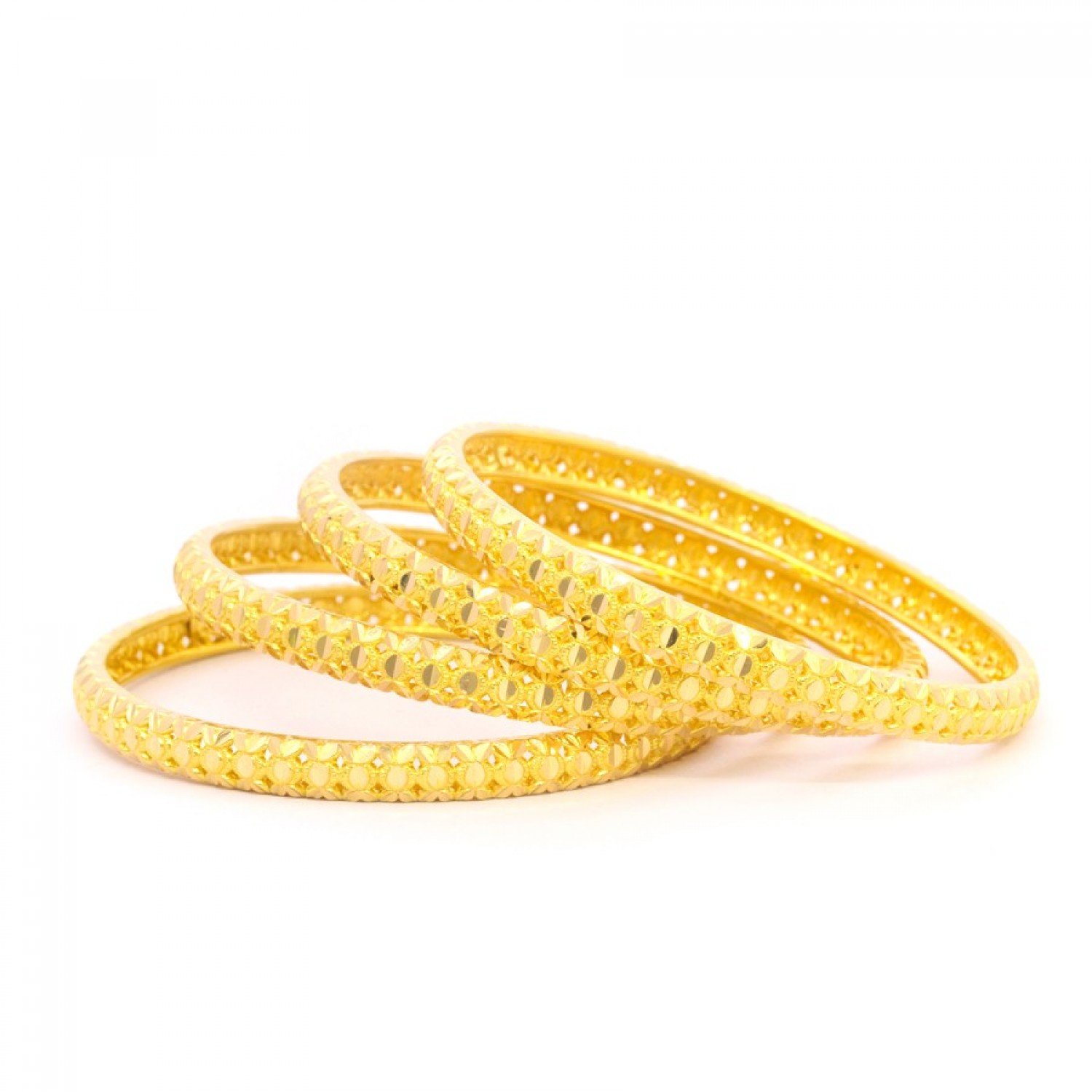 Mesh Charm Gold Bangles