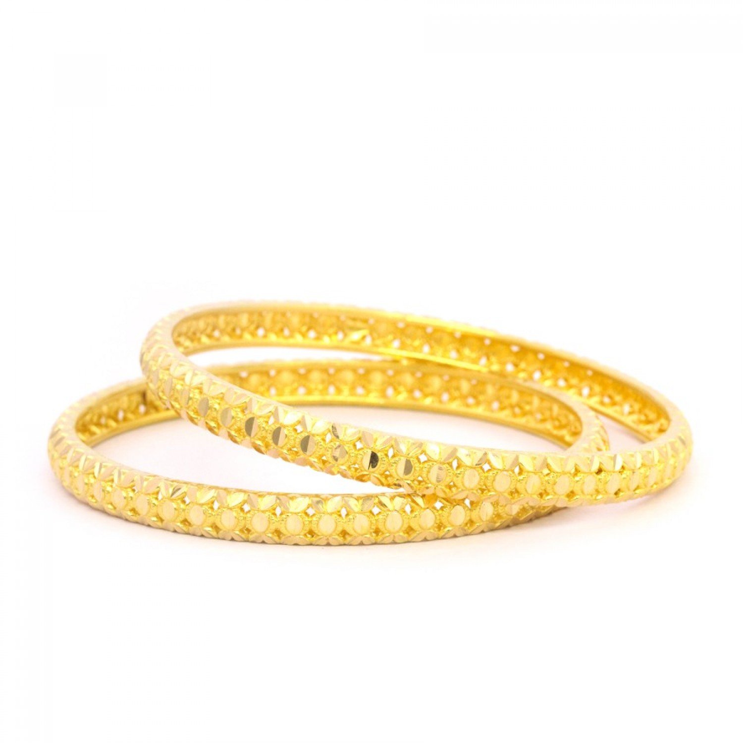 Mesh Charm Gold Bangles