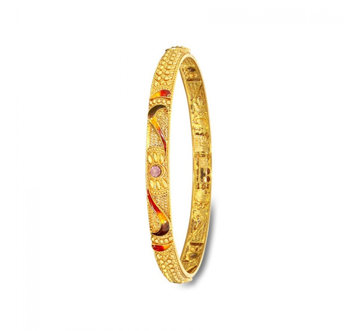 Vivid Petals Gold Bangles