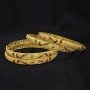 Vivid Petals Gold Bangles