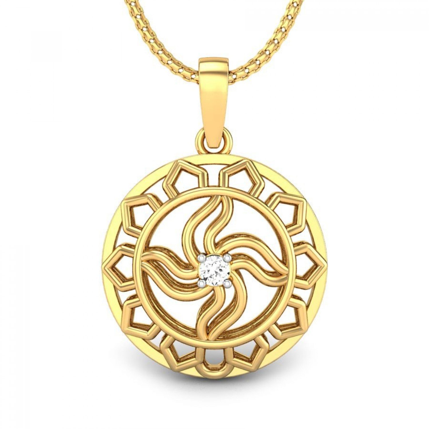 Divine Swastika Diamond Pendant