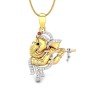 Ganesha Flute Diamond Pendant