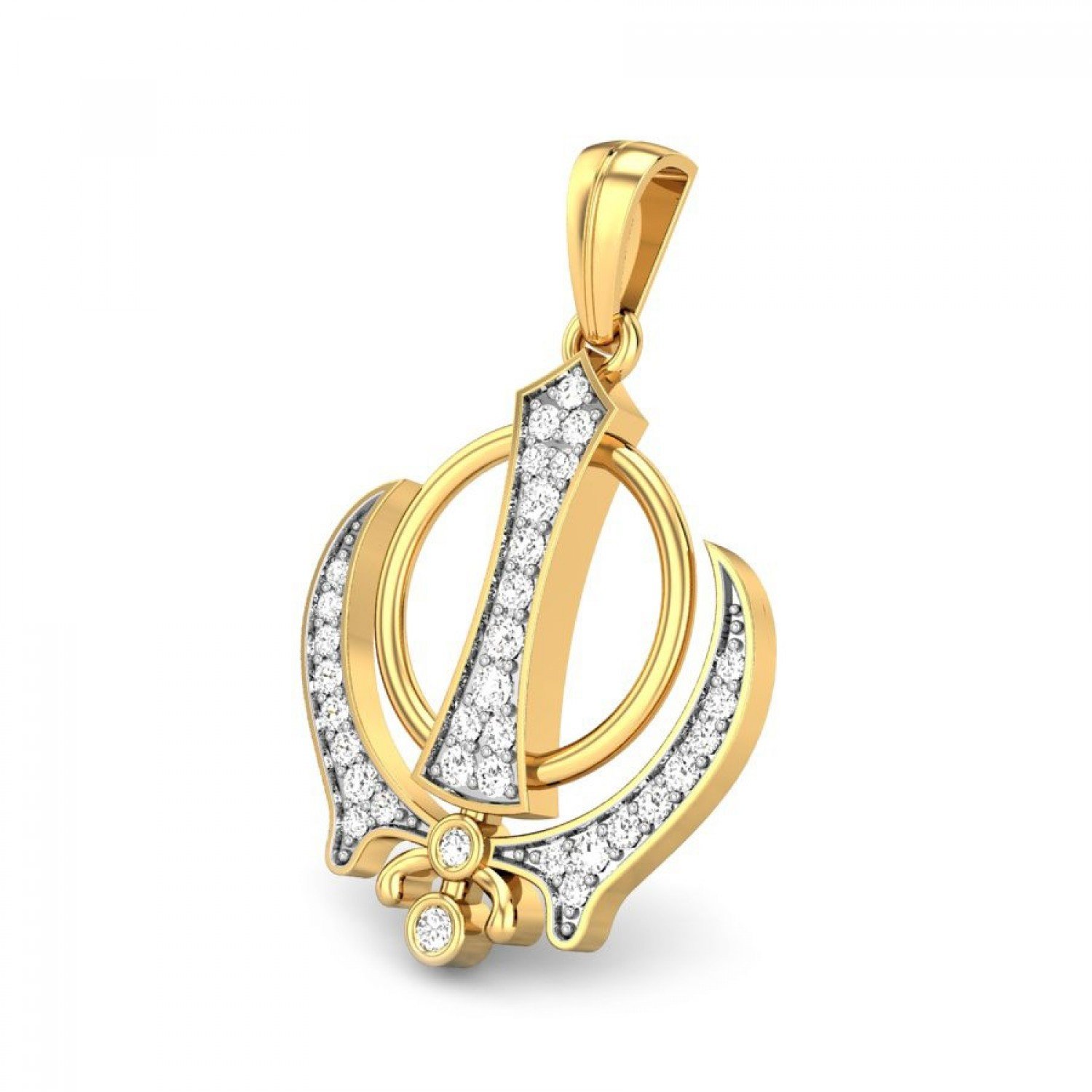 Shikh Symbol Khanda Diamond Pendant