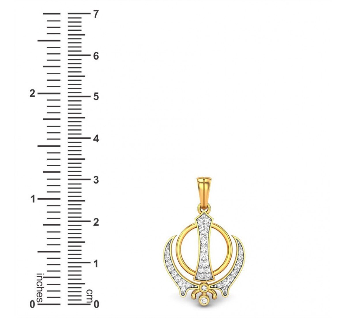Shikh Symbol Khanda Diamond Pendant