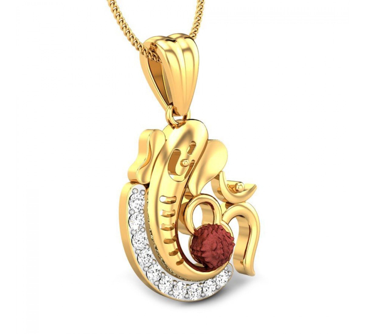 Om Rudraksha Ganeshaya Diamond Pendant