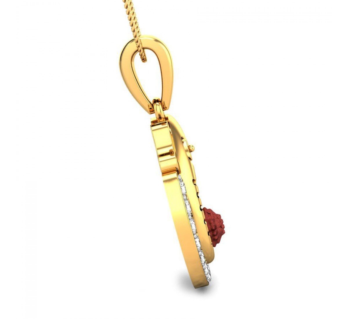 Om Rudraksha Ganeshaya Diamond Pendant