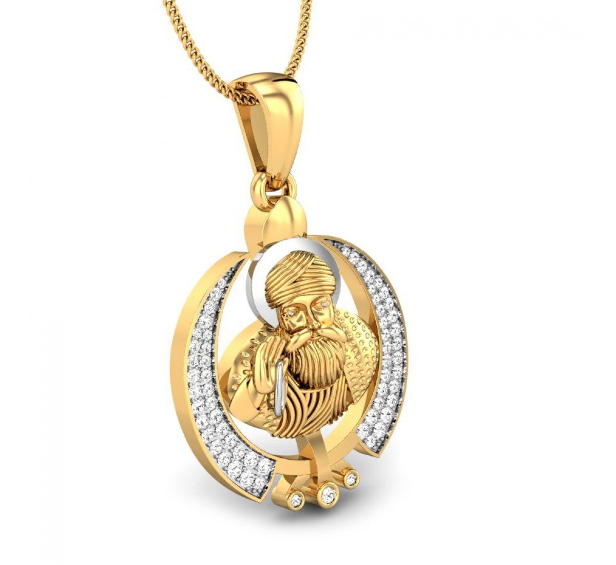 Grace Guru Nanak Diamond Pendant