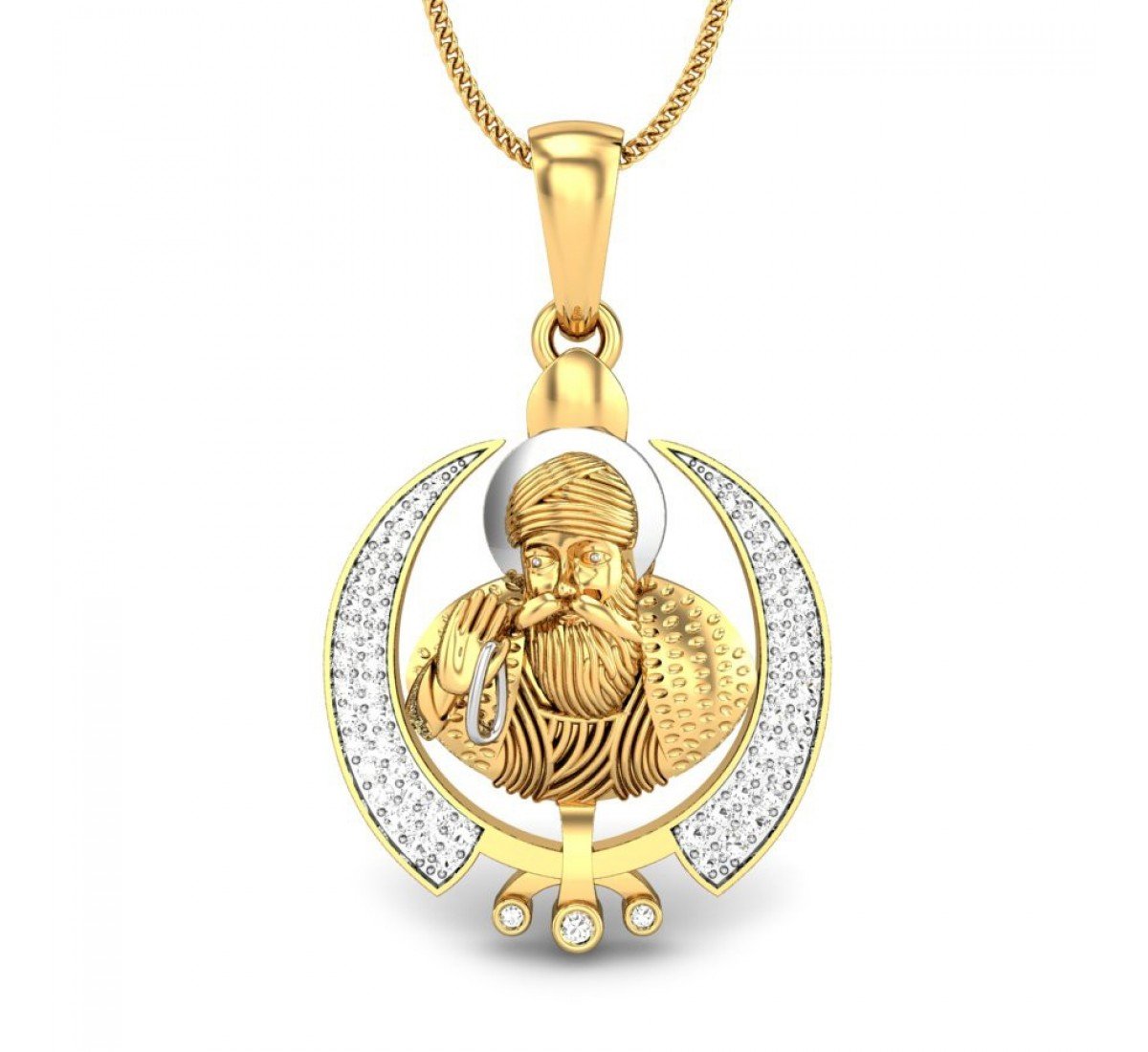 Grace Guru Nanak Diamond Pendant