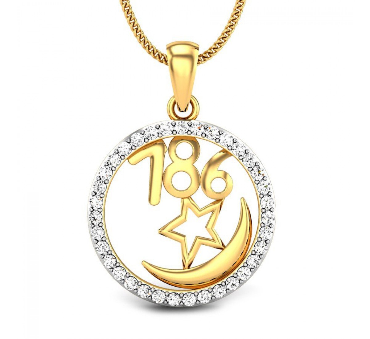 Divine 786 Diamond Pendant