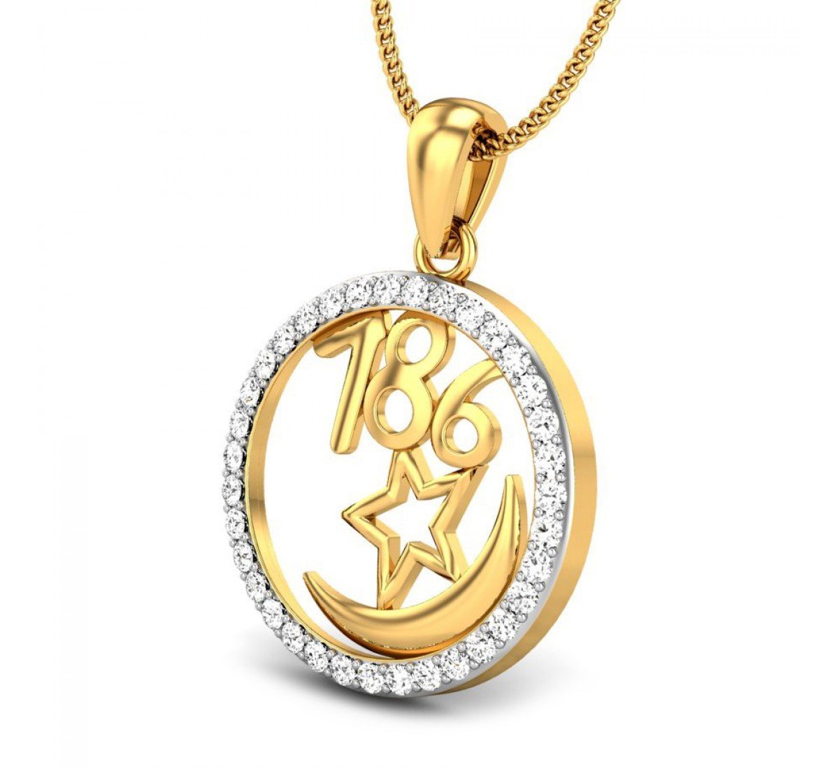 Divine 786 Diamond Pendant