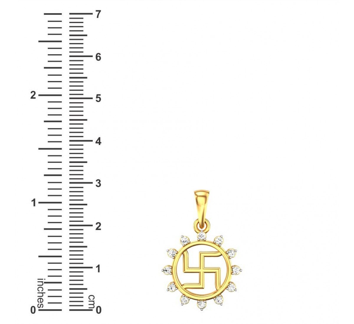 Swastik Laabh Diamond Pendant