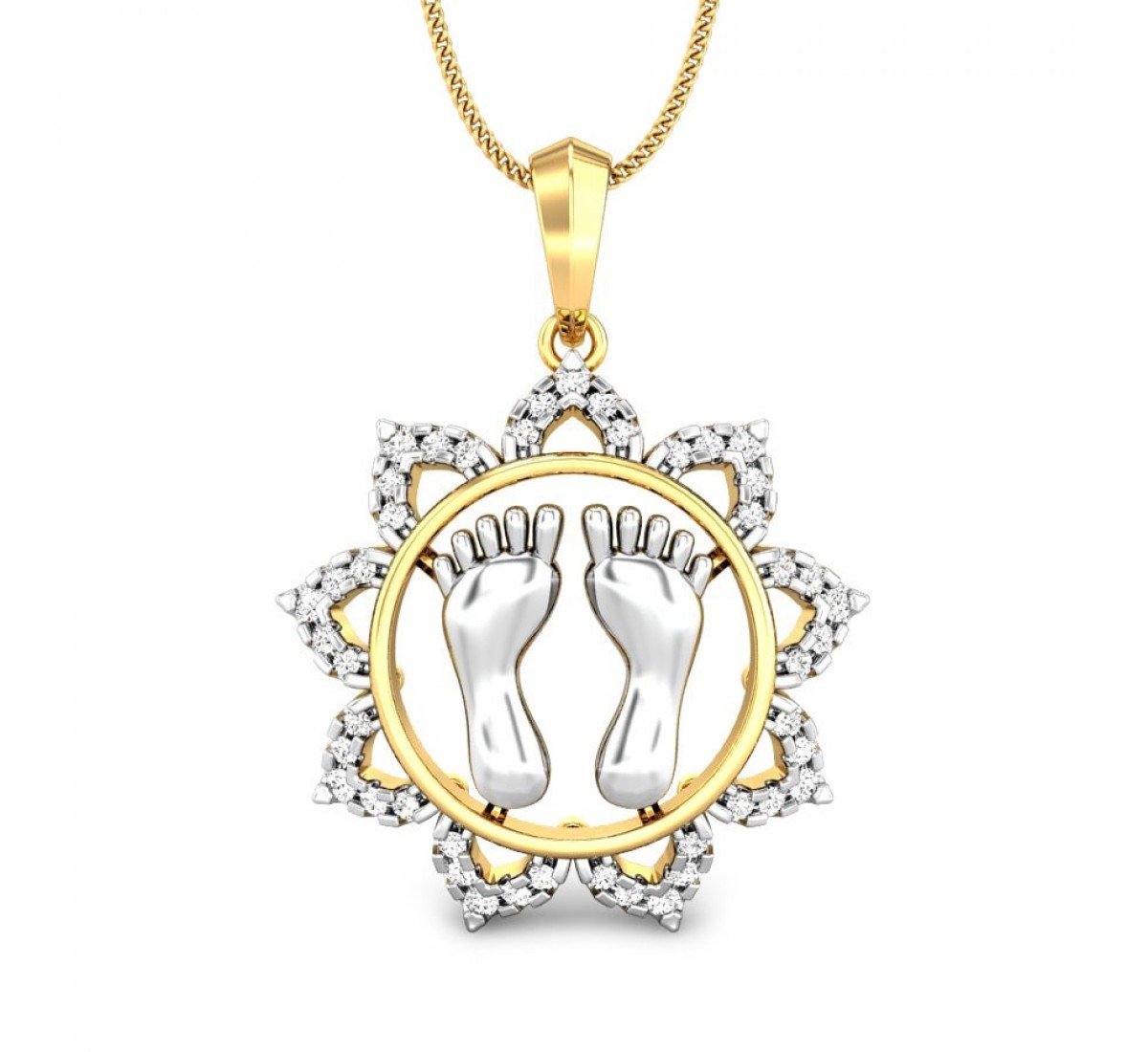 Maha Lakshmi Padukas Diamond Pendant