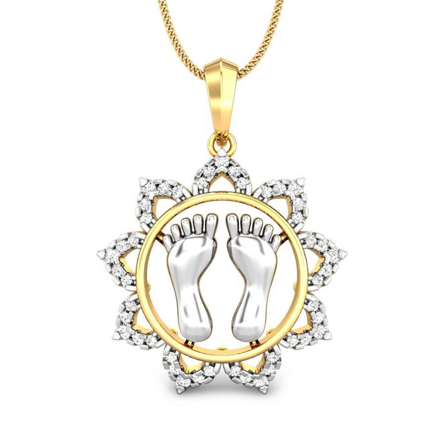 Maha Lakshmi Padukas Diamond Pendant
