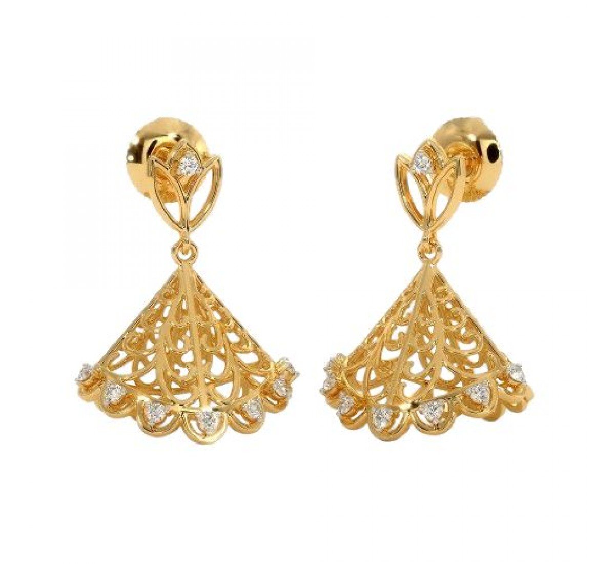 Meandering Creel Gold Jhumkas
