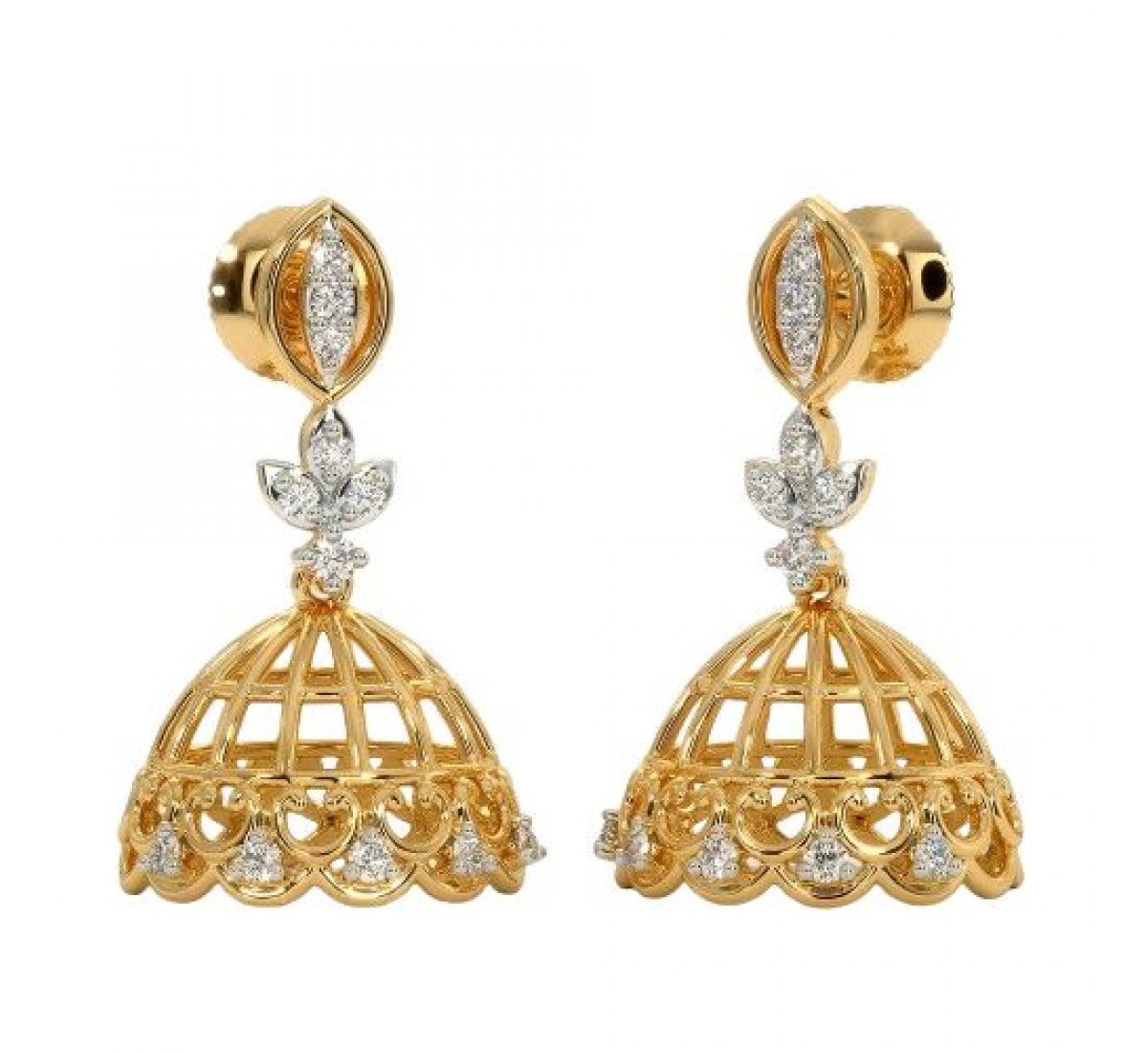 Thread Conoid Diamond Jhumkas