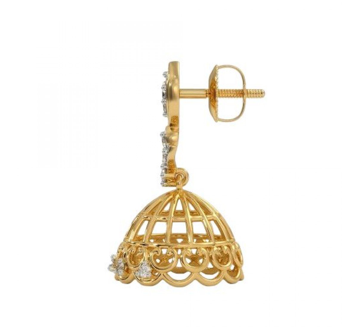 Thread Conoid Diamond Jhumkas