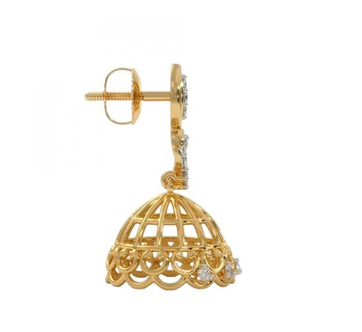 Thread Conoid Diamond Jhumkas