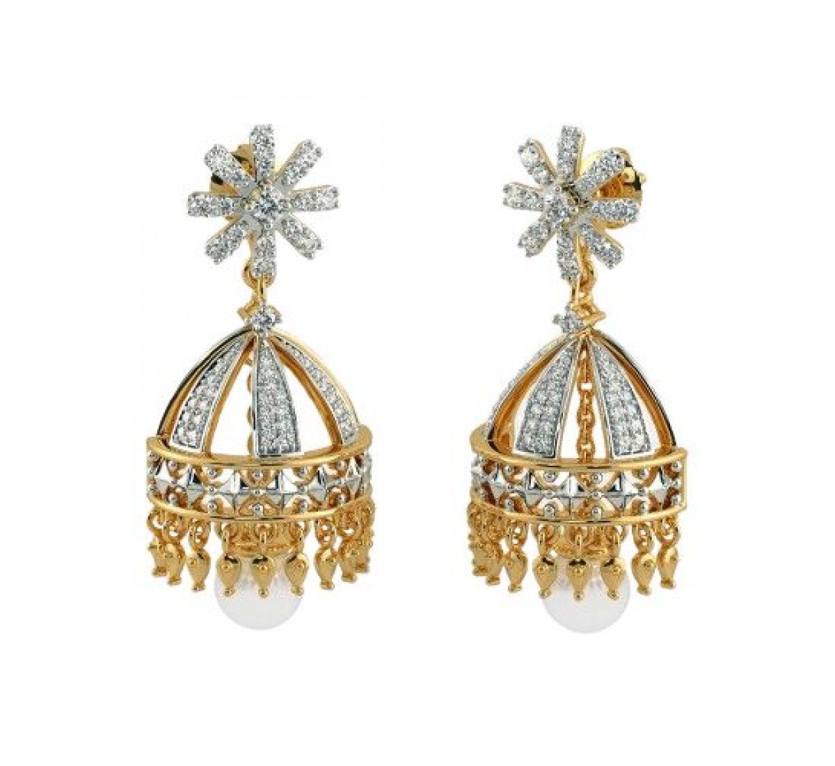 Treasure Mayura Diamond Jhumkas