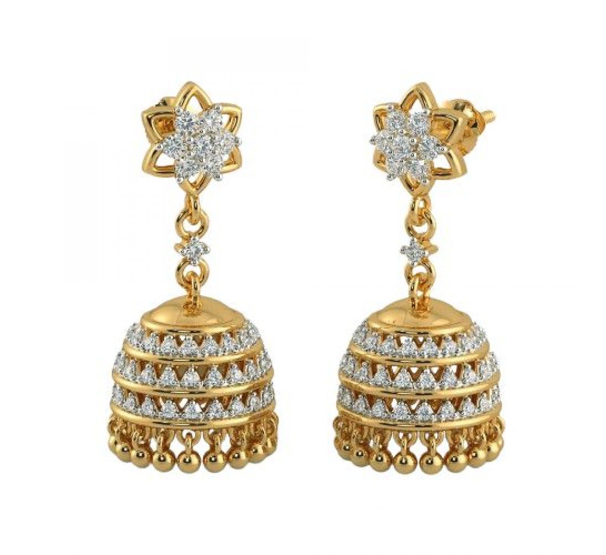 Weave Charming Diamond Jhumkas