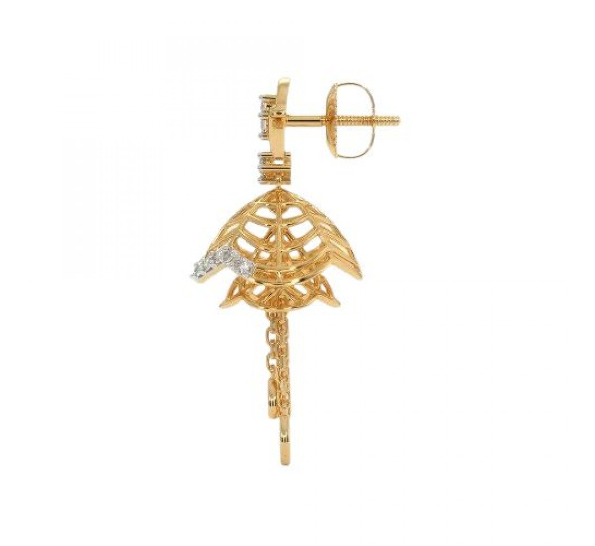 Fiber Enfold Diamond Jhumkas