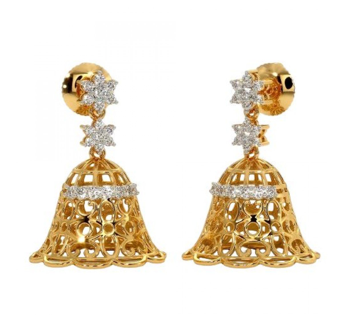 Edhita Sphere Diamond Jhumkas