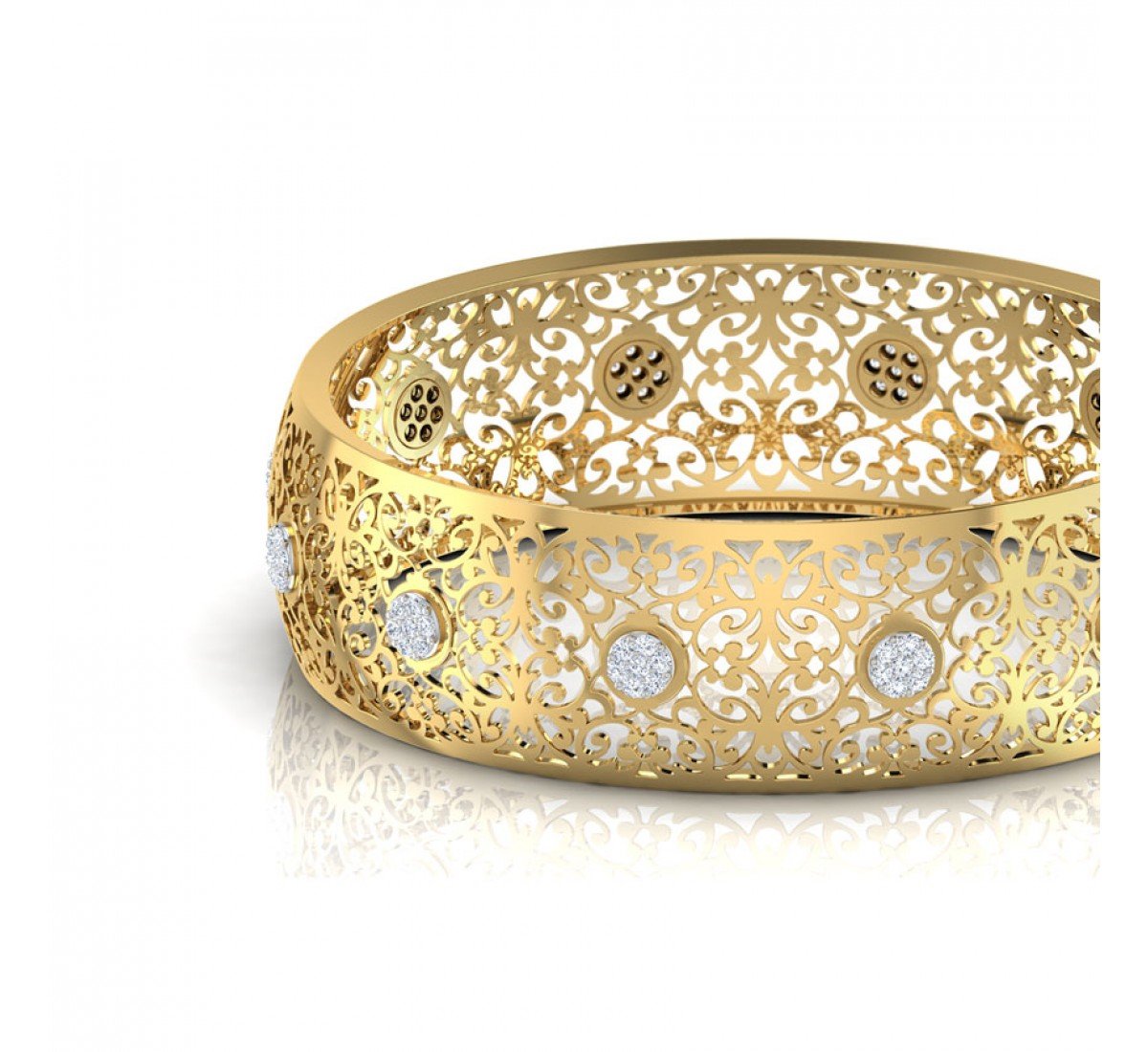 Drop Round Diamond Bangles