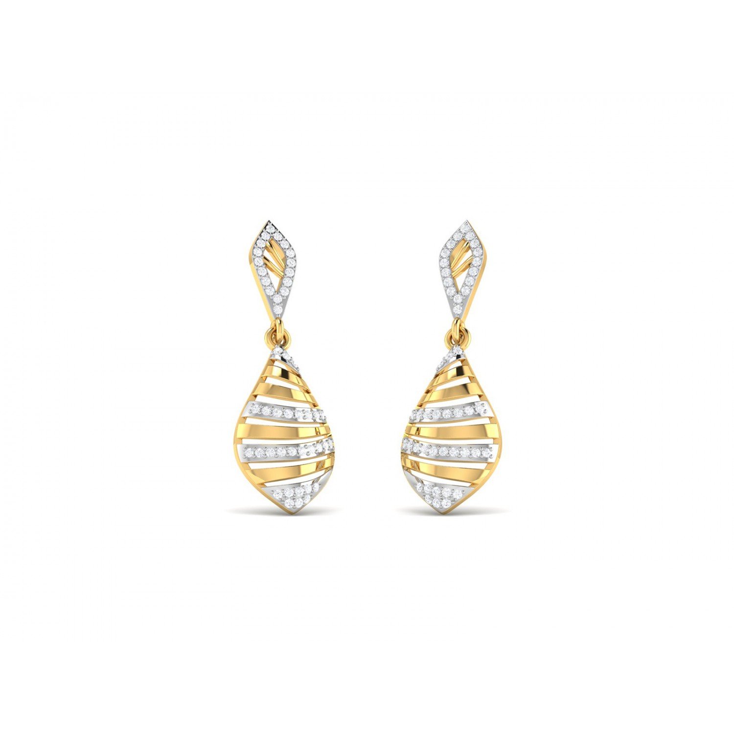 Decorative Swish Diamond Earrings