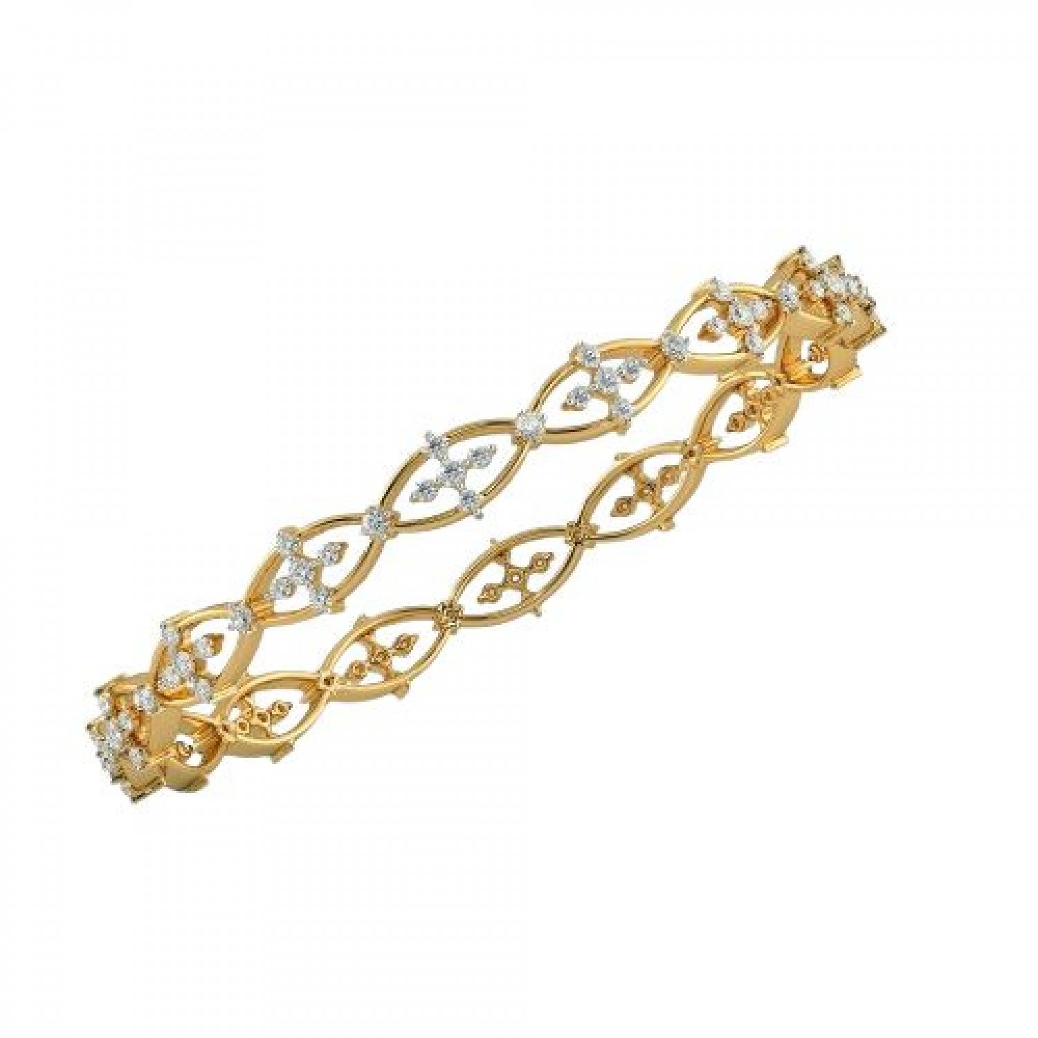 Eccentric Round Diamond Bangles