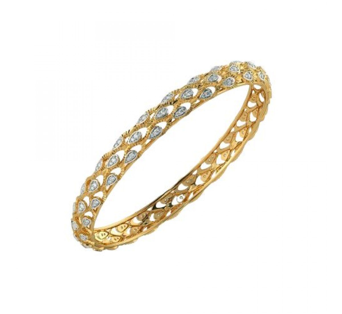 Teardrop Round Diamond Bangles