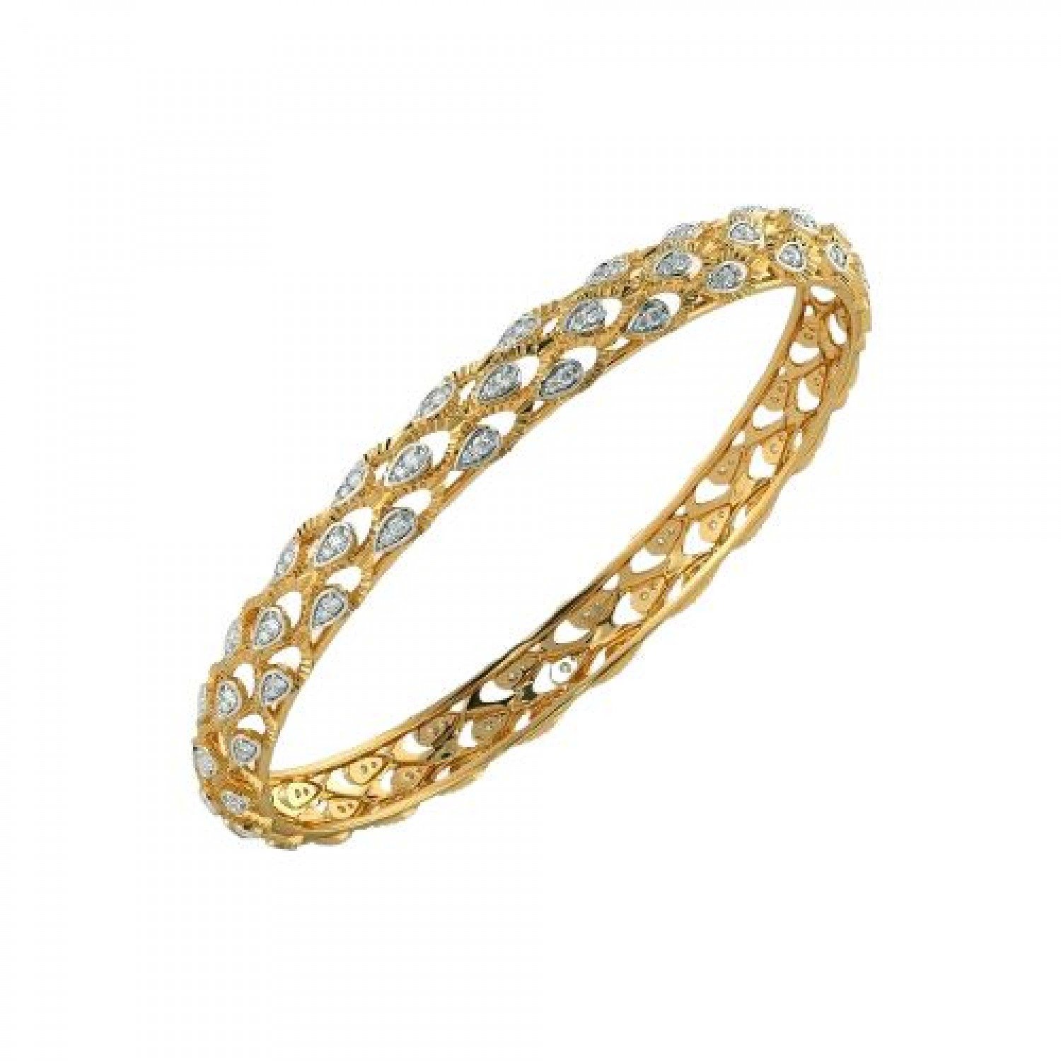 Teardrop Round Diamond Bangles
