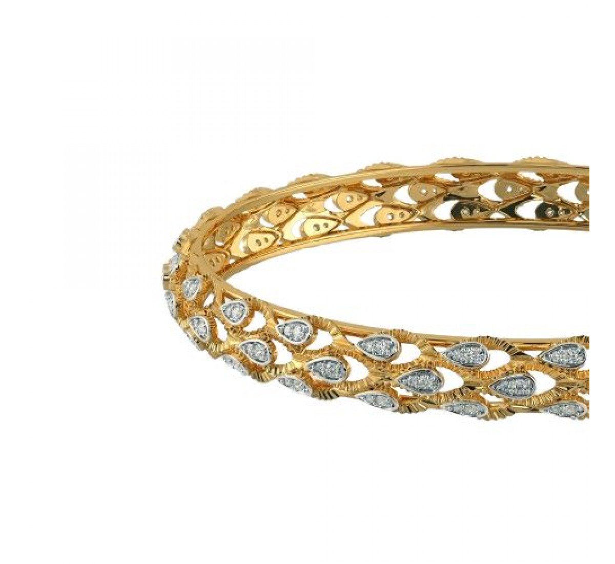 Teardrop Round Diamond Bangles