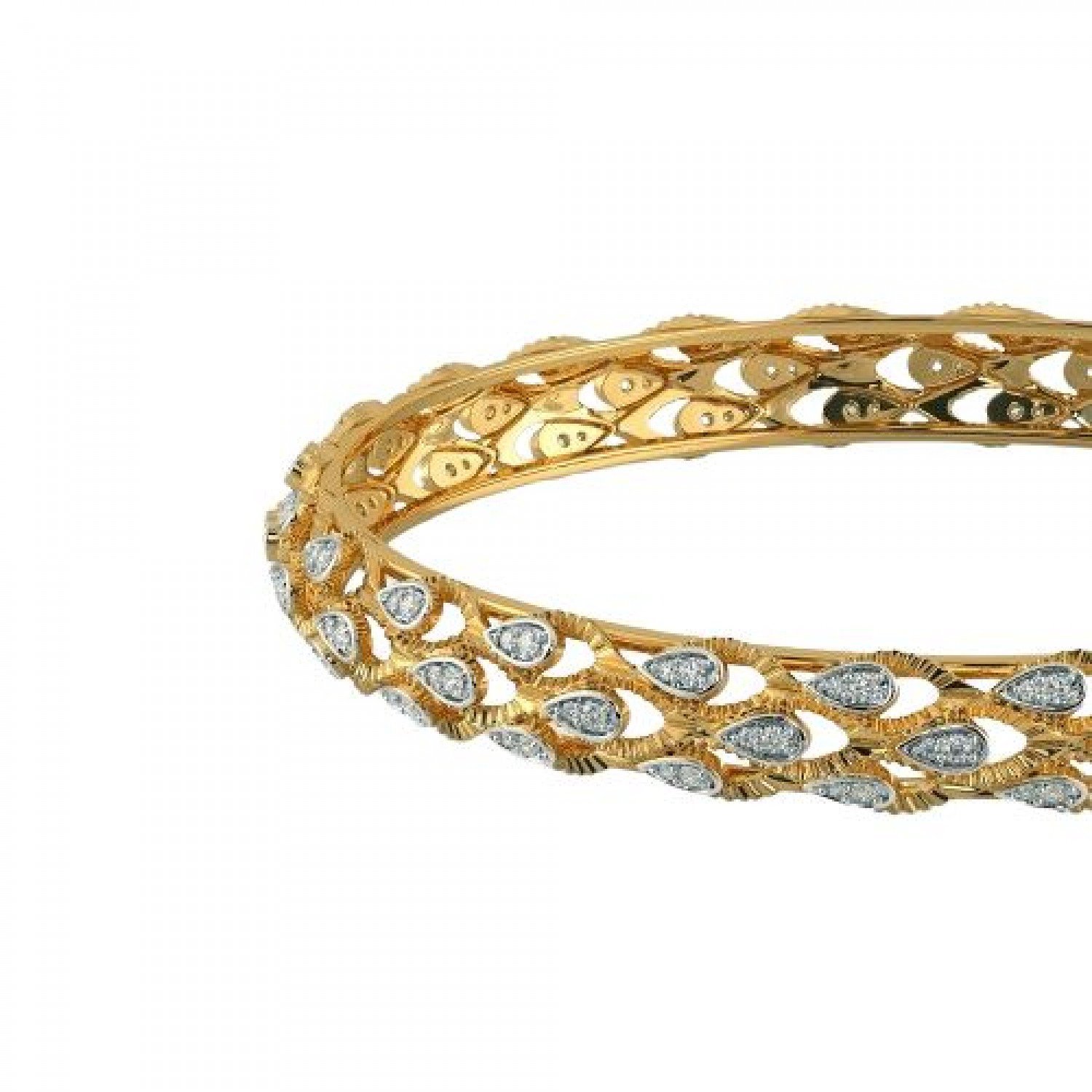Teardrop Round Diamond Bangles