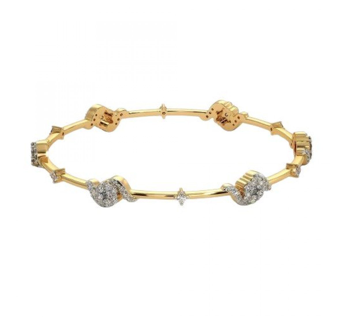 Modern Twine Diamond Bangles