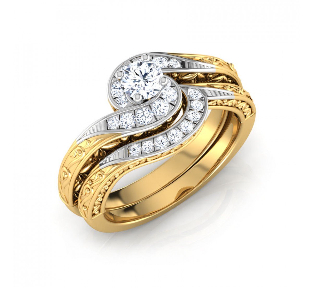 Whirl Radiance Solitaire Diamond Ring