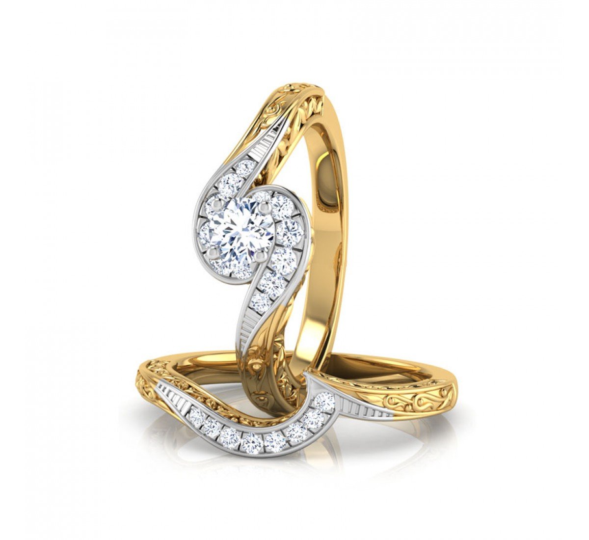 Whirl Radiance Solitaire Diamond Ring