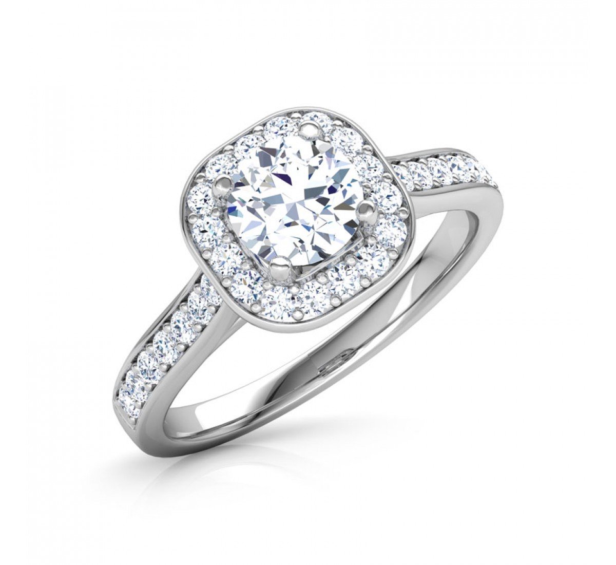 Whimsical Curve Solitaire Diamond Ring