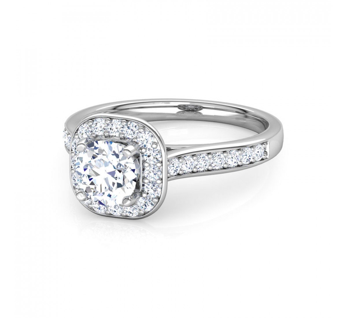 Whimsical Curve Solitaire Diamond Ring