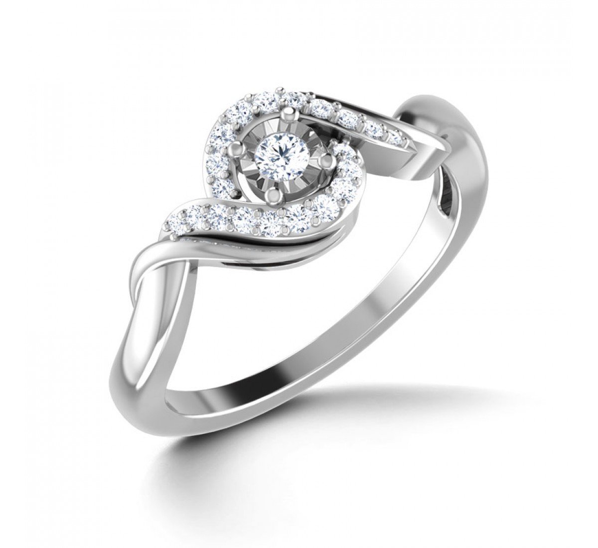Entwined Floret Diamond Ring