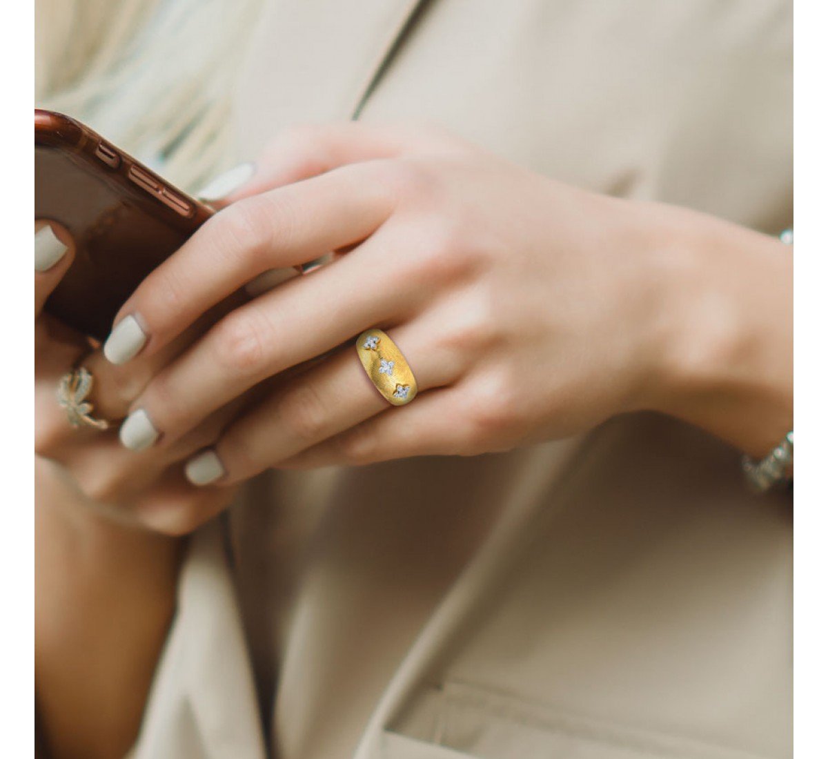 Ephemeral Brocade Diamond Ring