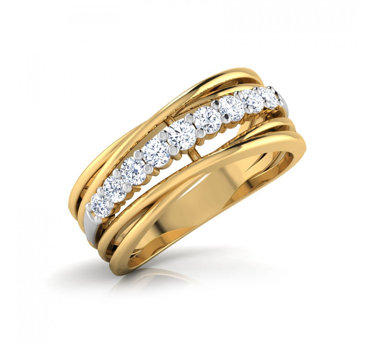 Playful Wave Dance Diamond Ring